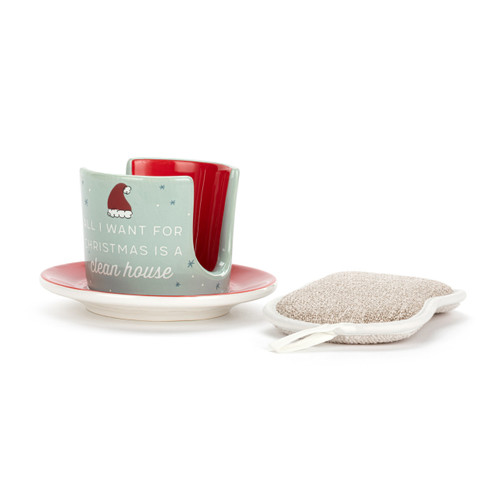 Clean House For Christmas Soap Dish with Sponge slide 