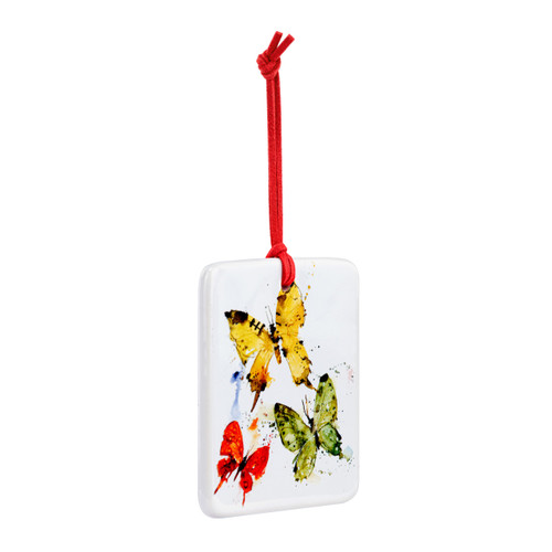 Flock of Butterflies Magnet Ornament with Card slide 