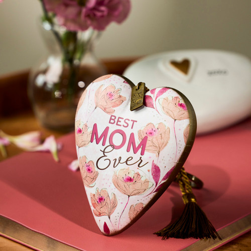 Best Mom Ever Floral Art Heart slide 