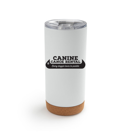 Canine Canoe Rental Metal Tumbler-White slide 