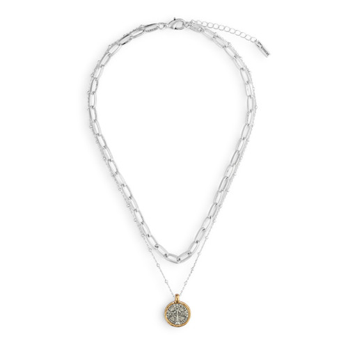 Wrapped in Prayer Layer Necklace - Silver slide 