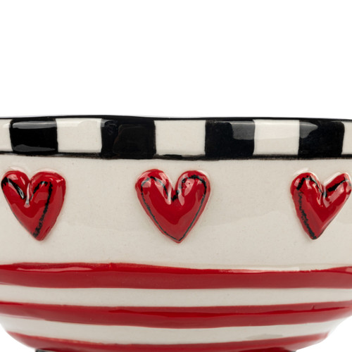 Holiday Red Heart Candy Dish with Spoon slide 
