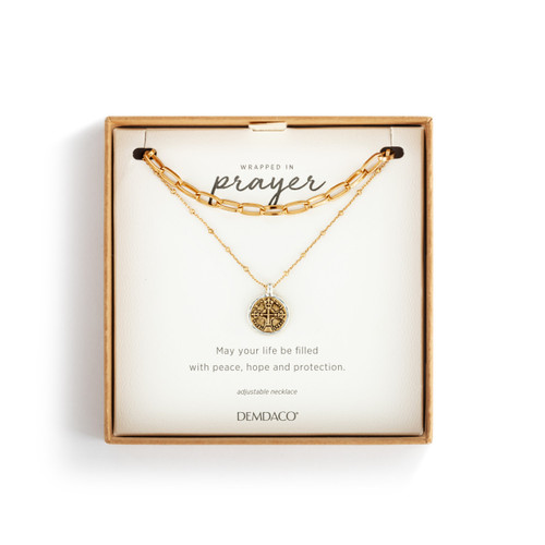 Wrapped in Prayer Layer Necklace - Gold slide 