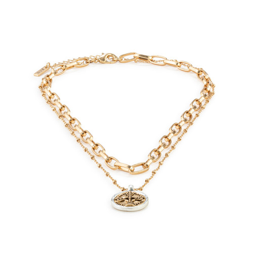 Wrapped in Prayer Layer Necklace - Gold slide 