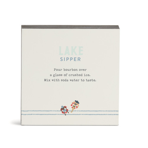 Recipes Lake Sipper Wall Art - 6" sq. slide 