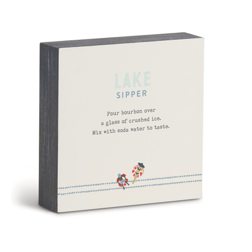 Recipes Lake Sipper Wall Art - 6" sq. slide 