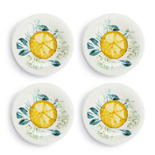 Lemons Melamine Appetizer Plates - Set of 4 slide 