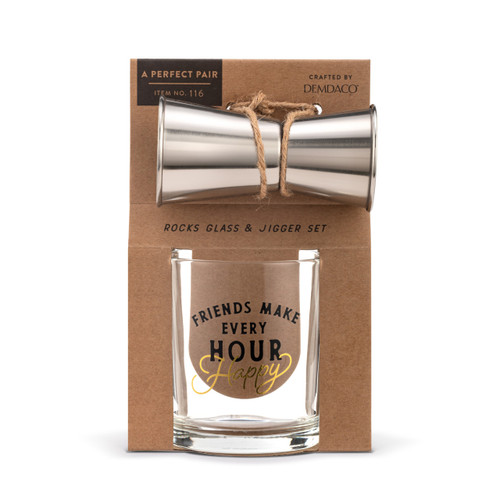 Happy Hour Rocks Glass & Jigger Set slide 