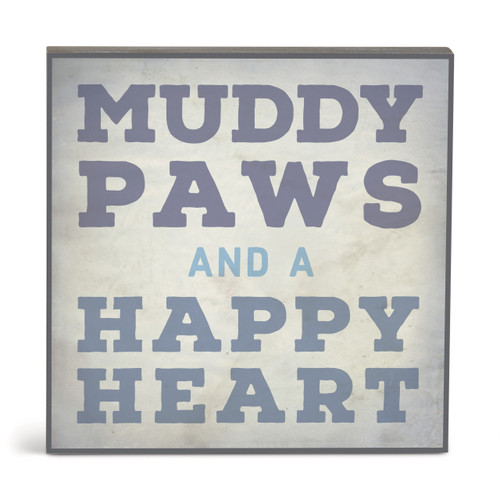 Muddy Paws Wall Art - 10"sq. slide 