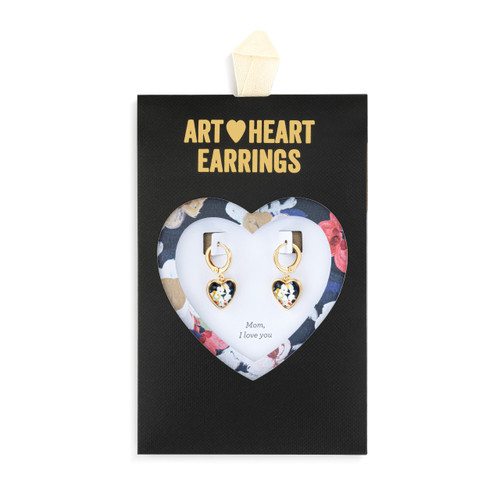 Art Heart Earrings - Mom, I Love You slide 