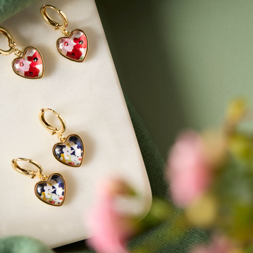 Art Heart Earrings - Mom, I Love You slide 