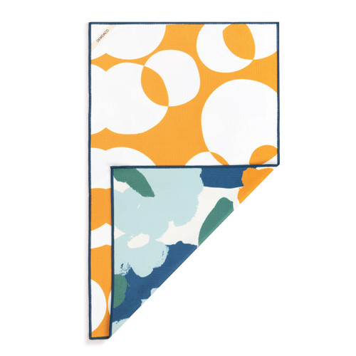 Blue Orange Poppy Absorbent Reversible Towel - 18x30in slide 