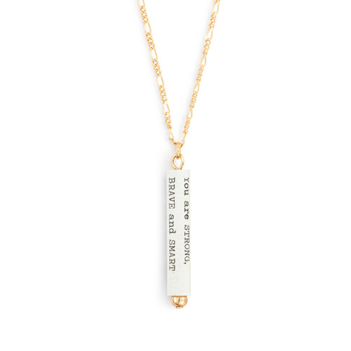 Strong Brave Smart Quote Necklace slide 