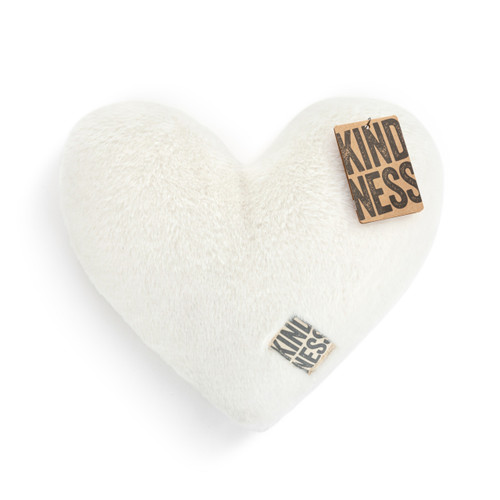 Sharing Kindness White Sand Weighted Heart Pillow 11.5" x 10" slide 