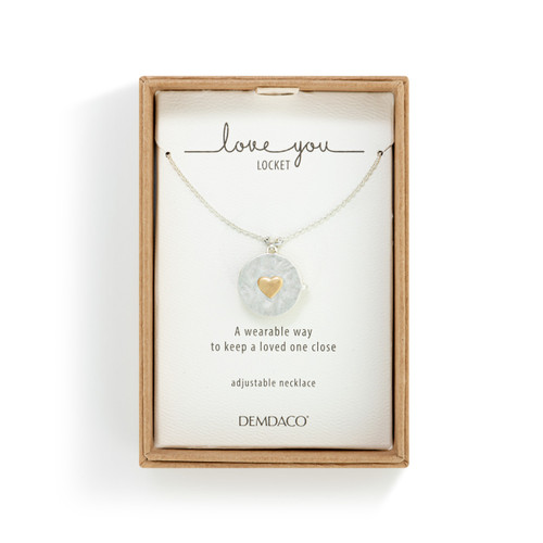 Love you Locket Necklace - Silver slide 