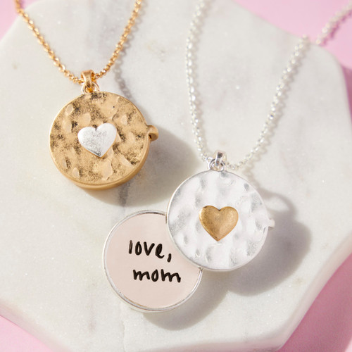 Love you Locket Necklace - Silver slide