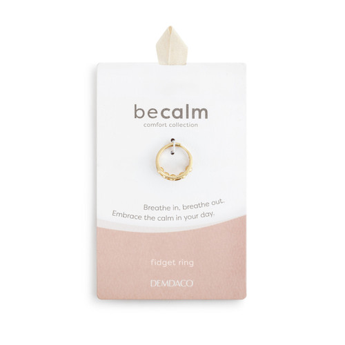 BeCalm Gold Adjustable Spinning Fidget Ring 1" slide 