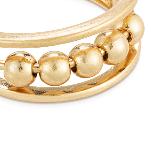 BeCalm Gold Adjustable Spinning Fidget Ring 1" slide 