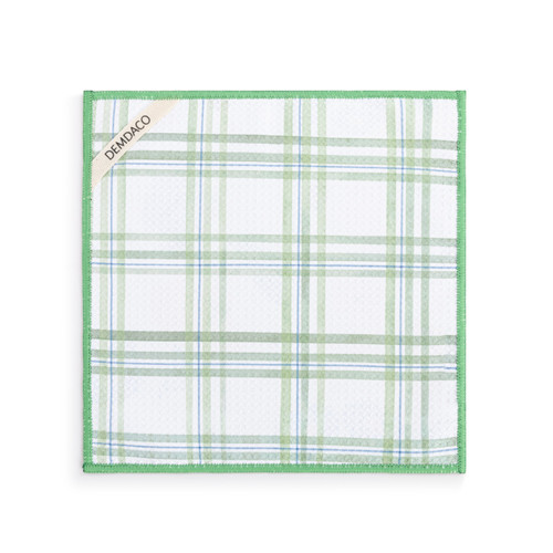 Green Plaid Absorbent 2-Sided DishCloth slide 