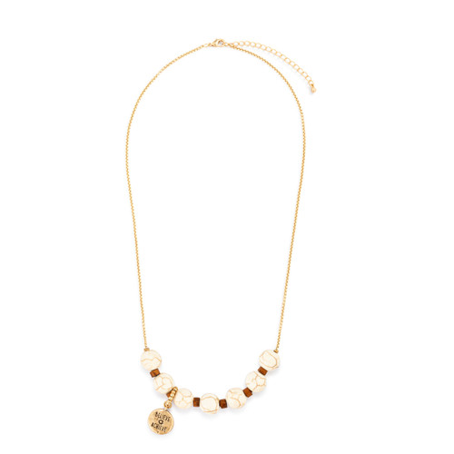 7 Days Tracker Necklace - Ivory and Gold slide 