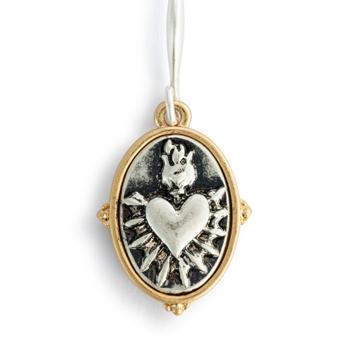 Sacred Heart Earrings - Silver slide 