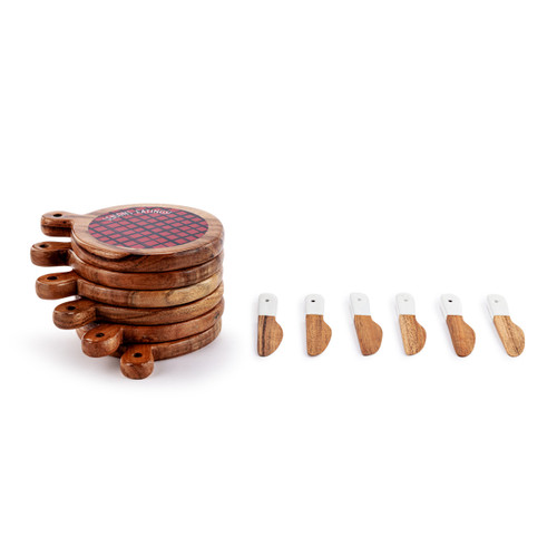 Plaid Mini Wood Serving Board - 6 Assorted slide 