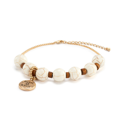 7 Days Tracker Bracelet - Ivory and Gold slide 