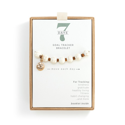 7 Days Tracker Bracelet - Ivory and Gold slide 