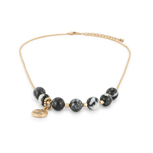 7 Days Black and Gold Adjustable Tracker Necklace 30" slide 