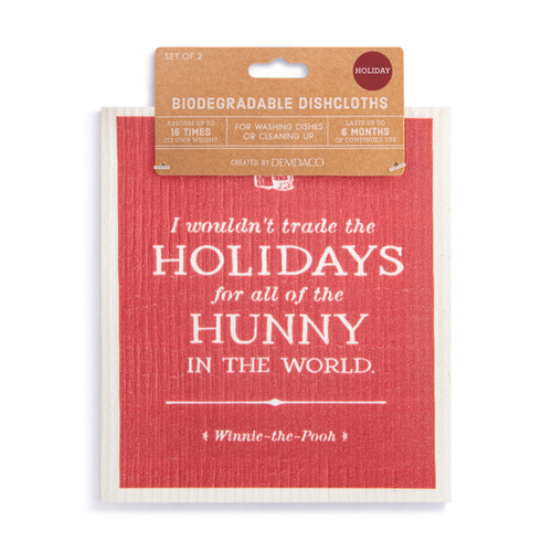 Holiday Biodegradable Dish Cloths Set of 2 - Hunny Holidays slide 