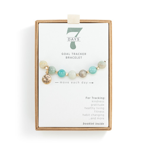 7 Days Tracker Bracelet - Turquoise and Gold slide 