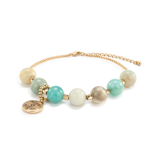 7 Days Tracker Bracelet - Turquoise and Gold slide 