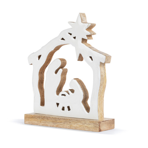 Wood Enamel Cutout Nativity Scene slide 