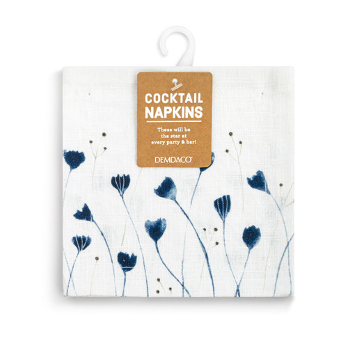 Blue Wildflowers Fabric Cocktail Napkin slide 