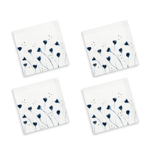 Blue Wildflowers Fabric Cocktail Napkin slide 