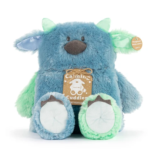 Calming Cuddlers Blue Monster Stuffed Animal 14" slide 