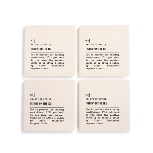 Fishin' on the Ice Coasters - Set of 4 slide 