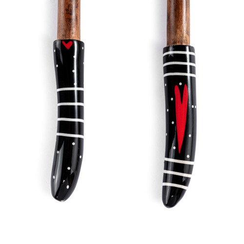 Black and White Heart Serving Utensil Set slide 