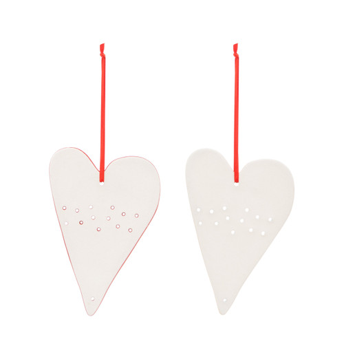 Heart Ceramic Ornaments - Set of 2 slide 