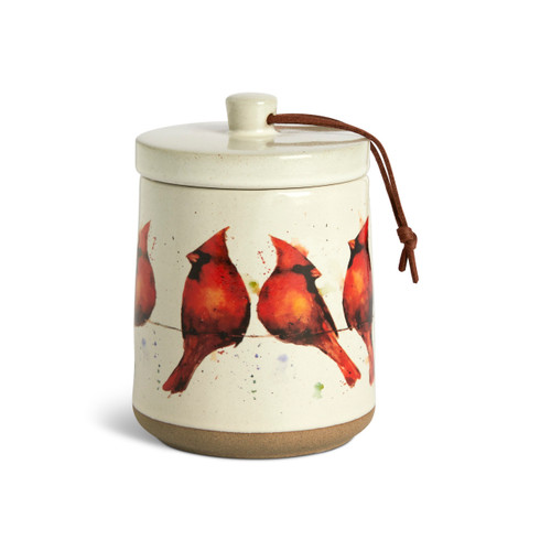 Cardinal Collection - Cardinals on a Wire Candle with Lid slide 