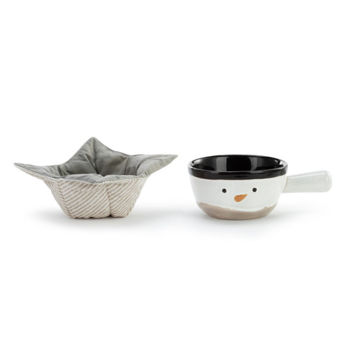 Snowman Soup Crock and Bowl Cozy slide 