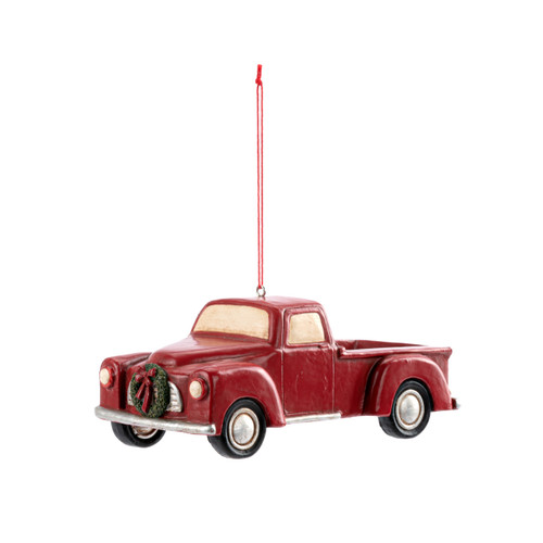 Red Truck in Santa's Bag Ornament slide 