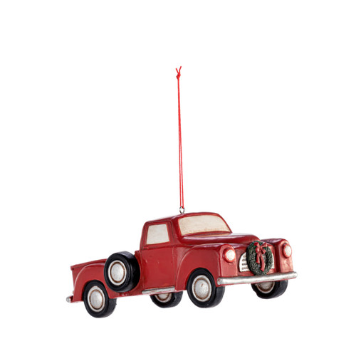 Red Truck in Santa's Bag Ornament slide 