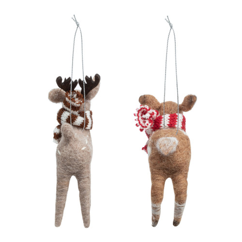 Deer Felt Ornaments - 2 Assorted slide 