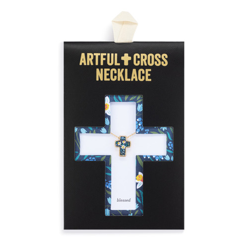 Artful Cross Necklace - Blessed slide 