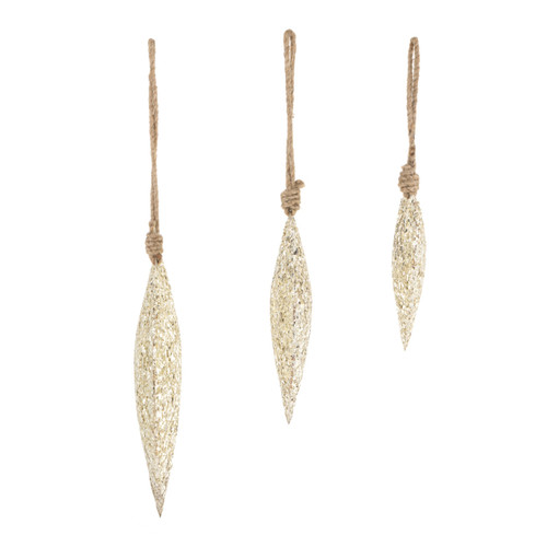 Large Glitter Heart Ornaments - Set of 3 slide 