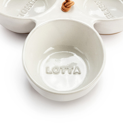 White Lotta Delish Tri-Bowl slide