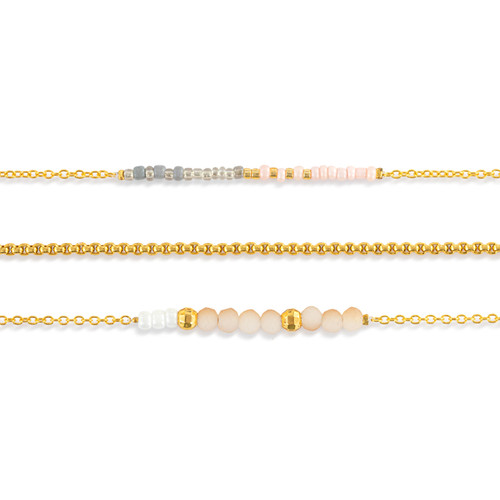 Necklace Set of 3 - Rose Cloud Gold slide 