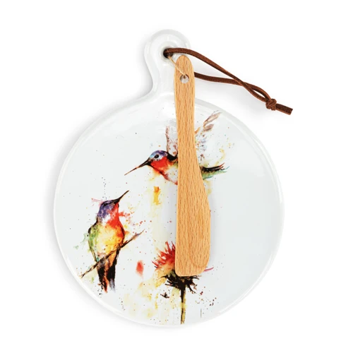 Stopping By Hummingbird Mini Ceramic Serving Board slide 