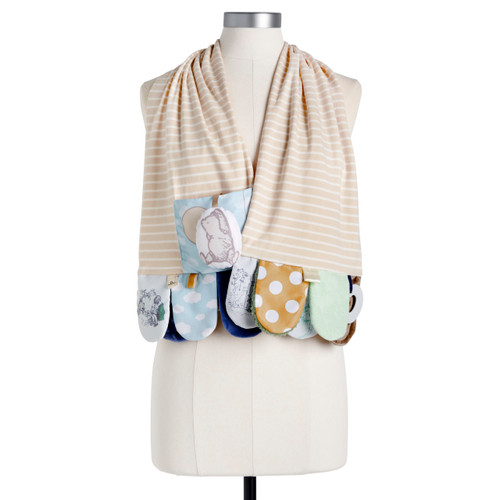 Mommy & Me Activity Scarf - Tan and Blue slide 